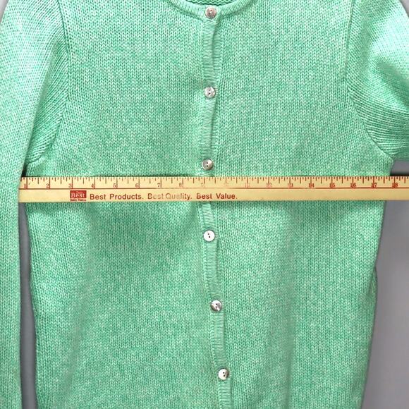 L.L.Bean Mint Green Cotton Knit Cardigan Sweater Women’s M - Picture 3 of 4